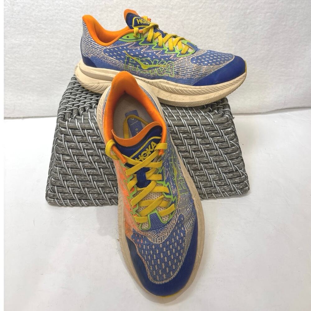 Hoka One One Mach 6 Youth Purple Orange Running Shoes 1147553 URN 
Size 4.5MD